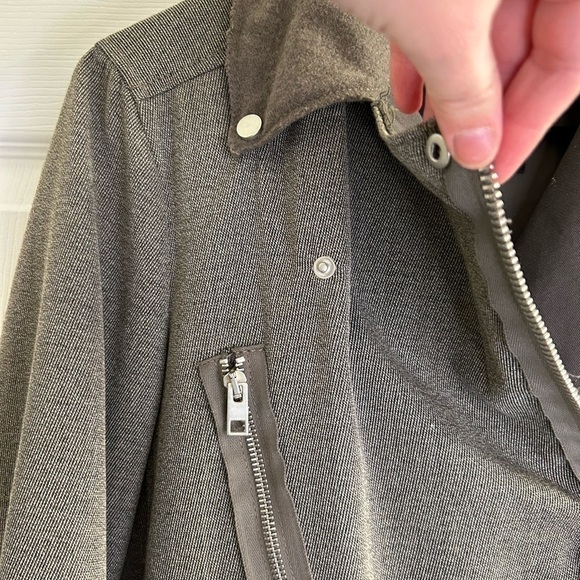 All Saints Zulia Biker Jacket/coat in Khaki Green US 6 trendy designer - Picture 4 of 11